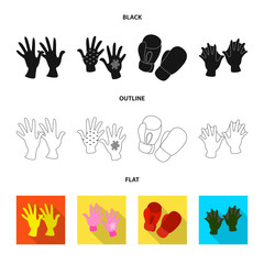 Isolated object of silhouette and safety icon. Collection of silhouette and comfort stock symbol for web.