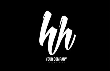 Fototapeta na wymiar joined hh h h alphabet letter logo icon design black and white