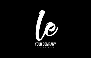joined le l e alphabet letter logo icon design black and white - obrazy, fototapety, plakaty