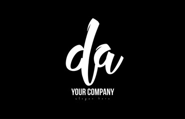 joined da d a alphabet letter logo icon design black and white