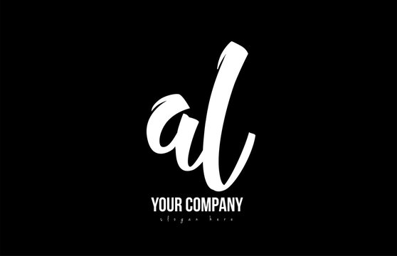 joined al a l alphabet letter logo icon design black and white