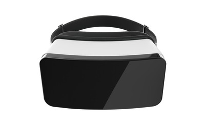 VR glasses. Black and white virtual reality headset Isolated on white background. 3D Illustration