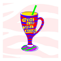 Quote love coffee typography spirit animal cup