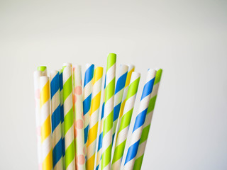 bright paper straws for a cocktail