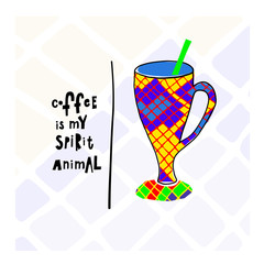 Quote love coffee typography spirit animal cup