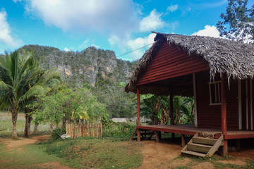 Little farm with a terrace in the famous tourist destination and UNESCO Heritage Vinales valley, Pinar Del Rio, Cuba