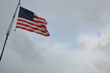 Naklejka premium American Flag on Crane