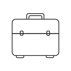 briefcase bag icon outline isolated on white background vector illustration