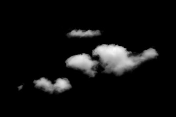 White cloud, Fluffy texture , Abstract, isolated on black background