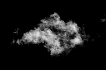 White cloud, Fluffy texture , Abstract, isolated on black background