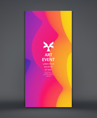 Art event invitation template. Abstract background with dynamic effect. Vector illustration for promotions or presentations.