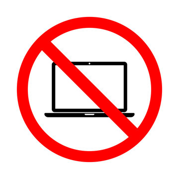 Forbidden computers icon. Vector illustration of a collection of prohibition signs