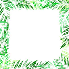Photo frame with leaf prints.