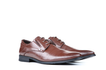 Male leather shoes isolated on white background