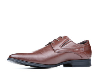 Male leather shoe isolated on white background