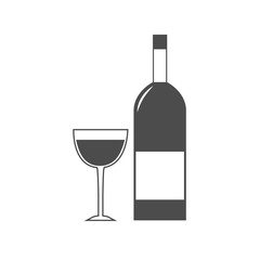 Wine bottle and glass icon