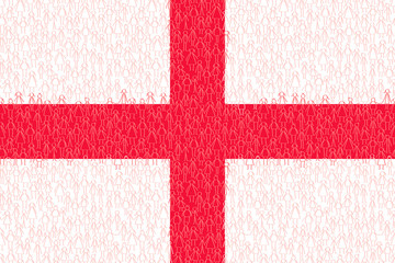 England Flagge mit Bevölkerung, Strichmännchen