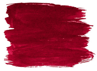 Burgundy Watercolor background  with sharp borders and divorces. Watercolor rough brush stains. With copy space for text.