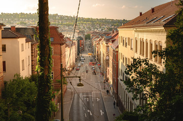 Blick vom Schwabtunnel in Richtung Stuttgart West