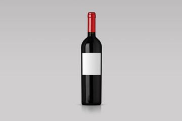 Wine Bottle isolated on white background. Mock up.