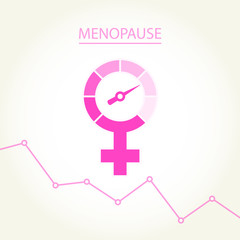 Menopause concept with woman gender sign -  climax, climacteric female icon