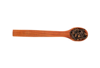 Dry cloves in spoon