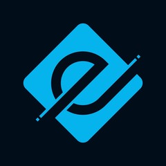 simple typography E technology vector logo