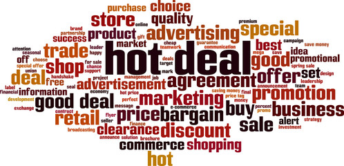 Obraz premium Hot deal word cloud