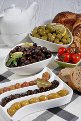 olive varieties,varieties of olives in porcelain containers