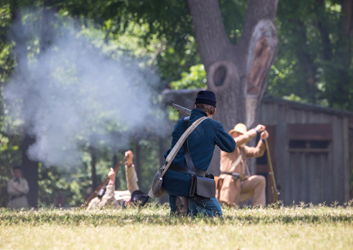 American Civil War Battle Reenactment