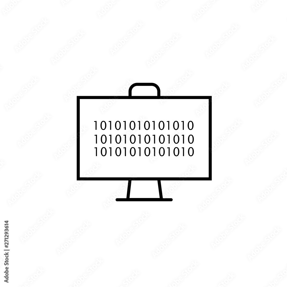 Poster binary code on laptop icon vector illustration eps10 on white background