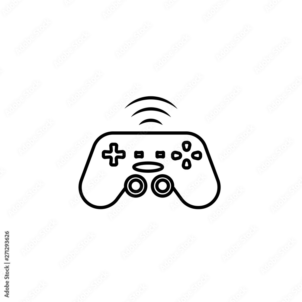 Aufkleber wireless connection gamepad controller line icon. linear style sign for mobile concept and web desig