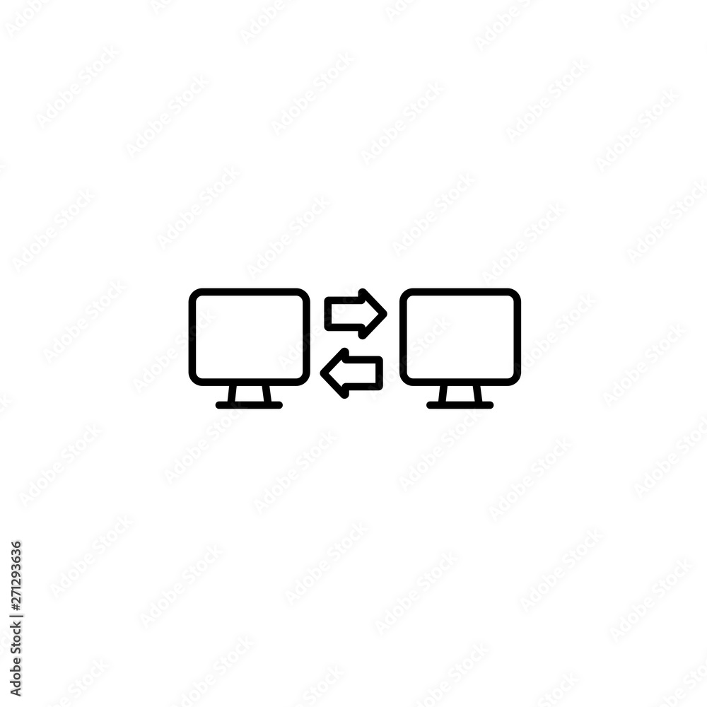 Poster sync computers simple vector icon