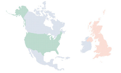 map of the United Kingdom and America Square