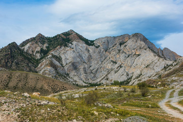 Beauty day in the mountains in Altay