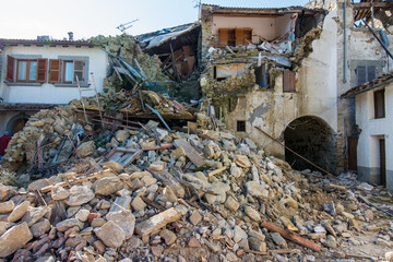 Fototapeta na wymiar City destroyed by an earthquake