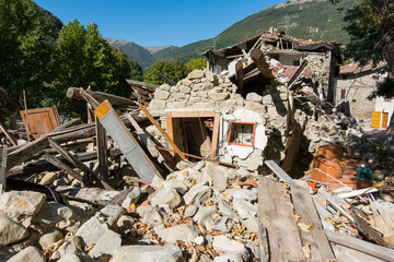 City destroyed by an earthquake