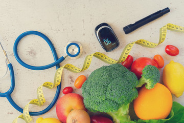 Fototapeta na wymiar Diabetes healthy diet