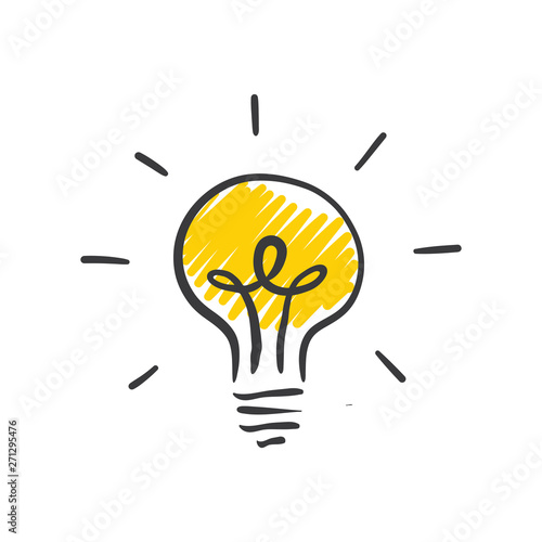 Fototapete Light Bulb Doodle Hand Drawn Idea Icon Fototapeten Matias