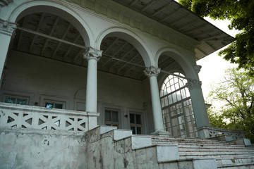 Fototapeta premium old white villa, retro architecture