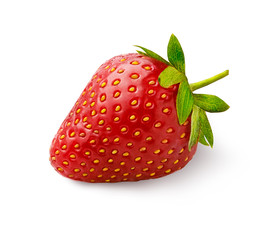 Beautiful strawberry isolated on white background. Studio shot of berry.