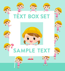 Naklejka premium Nursery school girl_text box