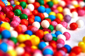 Colorful bright background, multi-colored balls. Sweet nice background candy.