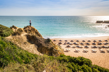 Castle beach in Albufeira, Algarve, Portugal