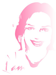 illustration of a stylized female portrait in pop art style