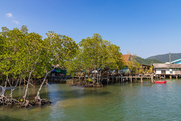 Fototapeta na wymiar Traditional Thailand village on Koh Chang island
