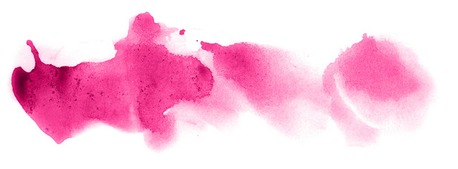 Obraz premium Abstract watercolor background hand-drawn on paper. Volumetric smoke elements. Pink color. For design, web, card, text, decoration, surfaces.