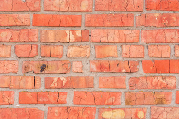 Obraz premium Texture, brick, wall, it can be used as a background. Brick texture with scratches and cracks
