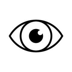 Eye icon. Symbol of vision. Linear vector pictogram.