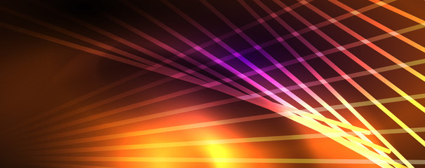 Color light with lines, outer space background, bright rays